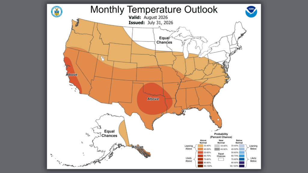 NWS issues final August temperature outlook