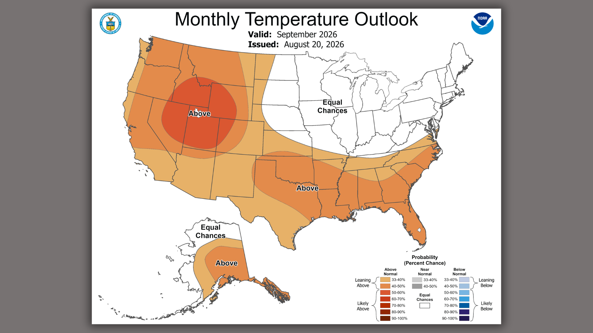 US temperature map