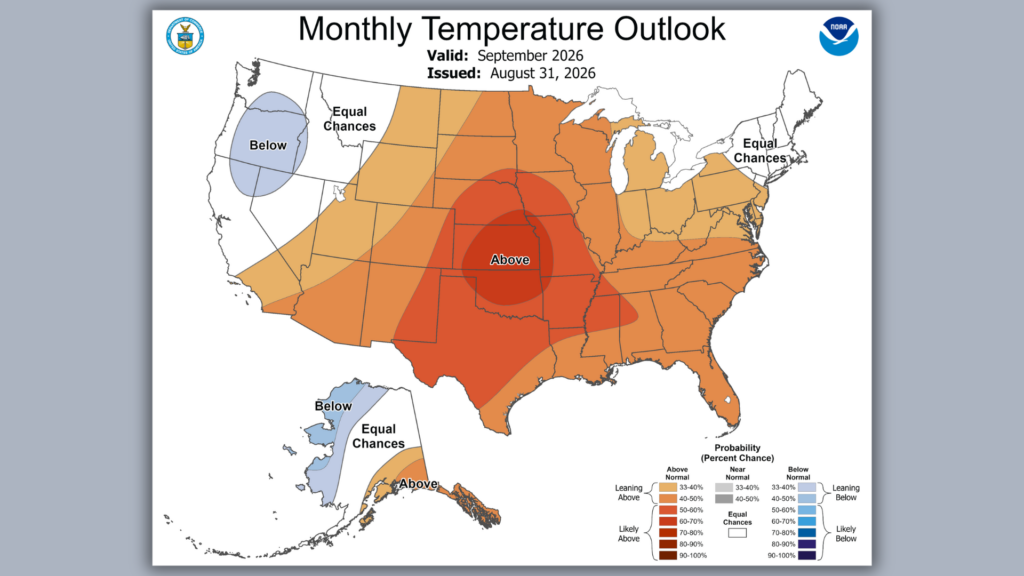 NWS issues final September temperature outlook