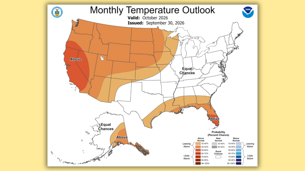 NWS issues final October temperature outlook
